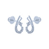 14k (585) White Gold and Diamond Stud Earrings for Women