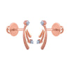 14k (585) Rose Gold and Diamond Stud Earrings for Women