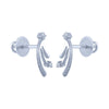 14k (585) White Gold and Diamond Stud Earrings for Women