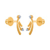 14k (585) Yellow Gold and Diamond Stud Earrings for Women