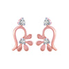 14k (585) Rose Gold and Diamond Stud Earrings for Women