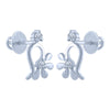 14k (585) White Gold and Diamond Stud Earrings for Women