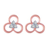 14k (585) Rose Gold and Diamond Stud Earrings for Women