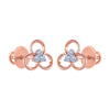 14k (585) Rose Gold and Diamond Stud Earrings for Women