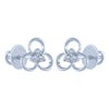 14k (585) White Gold and Diamond Stud Earrings for Women