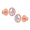 14k (585) Rose Gold and Diamond Stud Earrings for Women