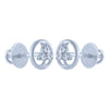 14k (585) White Gold and Diamond Stud Earrings for Women