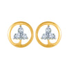 14k (585) Yellow Gold and Diamond Stud Earrings for Women