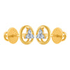 14k (585) Yellow Gold and Diamond Stud Earrings for Women