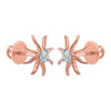 14k (585) Rose Gold and Diamond Stud Earrings for Women