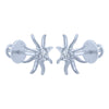 14k (585) White Gold and Diamond Stud Earrings for Women