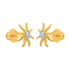 14k (585) Yellow Gold and Diamond Stud Earrings for Women