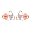 14k (585) Rose Gold and Diamond Stud Earrings for Women