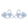 14k (585) White Gold and Diamond Stud Earrings for Women