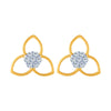 14k (585) Yellow Gold and Diamond Stud Earrings for Women