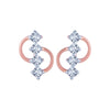 14k (585) Rose Gold and Diamond Stud Earrings for Women