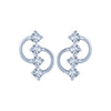 14k (585) White Gold and Diamond Stud Earrings for Women