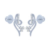 14k (585) White Gold and Diamond Stud Earrings for Women