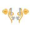 14k (585) Yellow Gold and Diamond Stud Earrings for Women