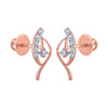 14k (585) Rose Gold and Diamond Stud Earrings for Women