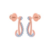 14k (585) Rose Gold and Diamond Stud Earrings for Women