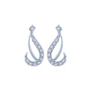 14k (585) White Gold and Diamond Stud Earrings for Women