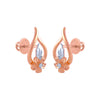 14k (585) Rose Gold and Diamond Stud Earrings for Women