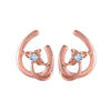 14k (585) Rose Gold and Diamond Stud Earrings for Women