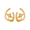 14k (585) Yellow Gold and Diamond Stud Earrings for Women