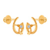 14k (585) Yellow Gold and Diamond Stud Earrings for Women