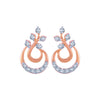 14k (585) Rose Gold and Diamond Stud Earrings for Women