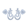 14k (585) White Gold and Diamond Stud Earrings for Women