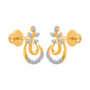 14k (585) Yellow Gold and Diamond Stud Earrings for Women