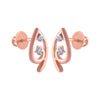 14k (585) Rose Gold and Diamond Stud Earrings for Women