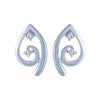 14k (585) White Gold and Diamond Stud Earrings for Women