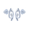 14k (585) White Gold and Diamond Stud Earrings for Women