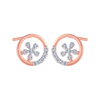 14KT (585) Rose Gold and Diamond Stud Earrings for Women