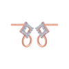 14KT (585) Rose Gold and Diamond Stud Earrings for Women