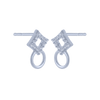 14KT (585) White Gold and Diamond Stud Earrings for Women