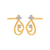 14KT (585) Yellow Gold and Diamond Stud Earrings for Women