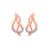 14k (585) Rose Gold and Diamond Stud Earrings for Women