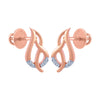 14k (585) Rose Gold and Diamond Stud Earrings for Women