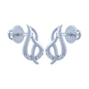 14k (585) White Gold and Diamond Stud Earrings for Women