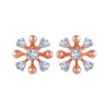 14k (585) Rose Gold and Diamond Stud Earrings for Women