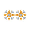 14k (585) Yellow Gold and Diamond Stud Earrings for Women