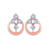 14k (585) Rose Gold and Diamond Stud Earrings for Women