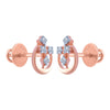 14k (585) Rose Gold and Diamond Stud Earrings for Women