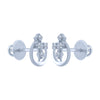 14k (585) White Gold and Diamond Stud Earrings for Women