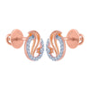 14k (585) Rose Gold and Diamond Stud Earrings for Women