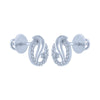 14k (585) White Gold and Diamond Stud Earrings for Women